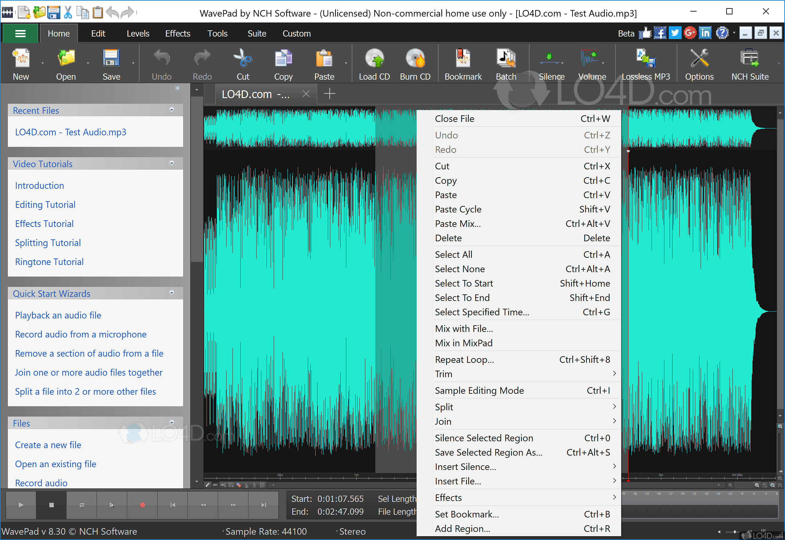 wavepad audio editor audio recorder